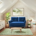 thumbnail image 3 of Domusensus 48" Small Couch, Soft Velvet Loveseat Sofa No Tool Assembly, Love Seat Couches with 21" Deep Seat, Mini Couch for Bedroom, Comfy Sofas for Living Room, Cozy Couches for Living Room, Blue, 3 of 10