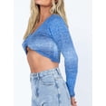 thumbnail image 4 of ZAXARRA Women Fitted Crop Tops Gradient Long Sleeve Knit Spring Fall Shirt Casual Pullovers for Club Streetwear Aesthetic Grunge Clothes, 4 of 6