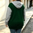thumbnail image 6 of Plus Size Zip Up Hoodie for Women Color Block Long Sleeve Sweatshirt with Pockets for Fall Winter, 6 of 7
