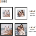 thumbnail image 3 of 12x12 Picture Frame Set of 10, Display Pictures 8x8 with Mat or 12x12 Without, Multi Photo Frames Collage for Wall or Tabletop Display, Black, 3 of 5
