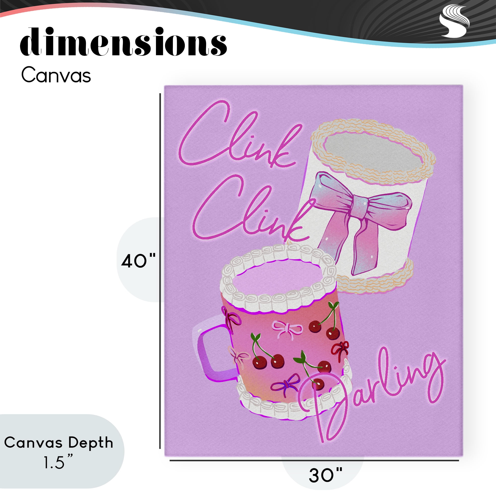 Stupell Industries Clink Darling Cherry Mug Canvas Wall Art, design by Ziwei Li