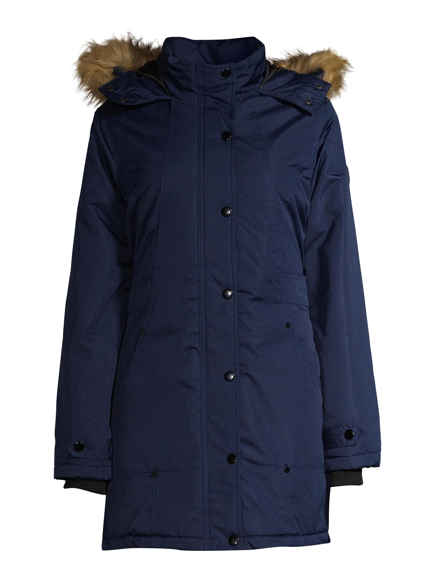 Hooded Coat With Faux Fur Hood 