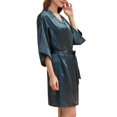 thumbnail image 6 of successthop Bridesmaid Robes for Wedding Party Green Short Length Lightweight Solid 3/4 Sleeve Pajamas 2XL, 6 of 6