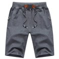 thumbnail image 1 of QPNGRP Mens Shorts Casual Drawstring Zipper Pockets Elastic Waist Darkgray 34, 1 of 4