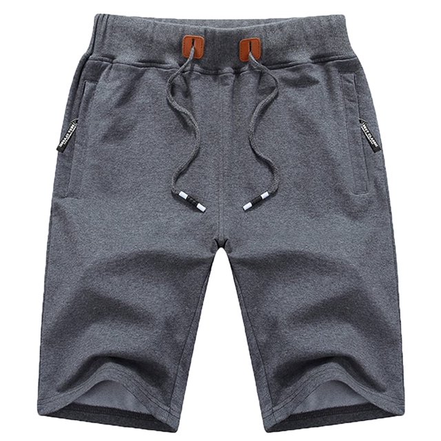 QPNGRP Mens Shorts Casual Drawstring Zipper Pockets Elastic Waist Darkgray 34