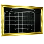 Excello Global Products Gold Magnetic Wall Chalkboard Calendar: Includes Chalk and Magnetic Eraser 20"x30" Hanging Chalk Sign for Kitchen Wall Decor and Restaurant Event Board - EGP-HD-0372-OS