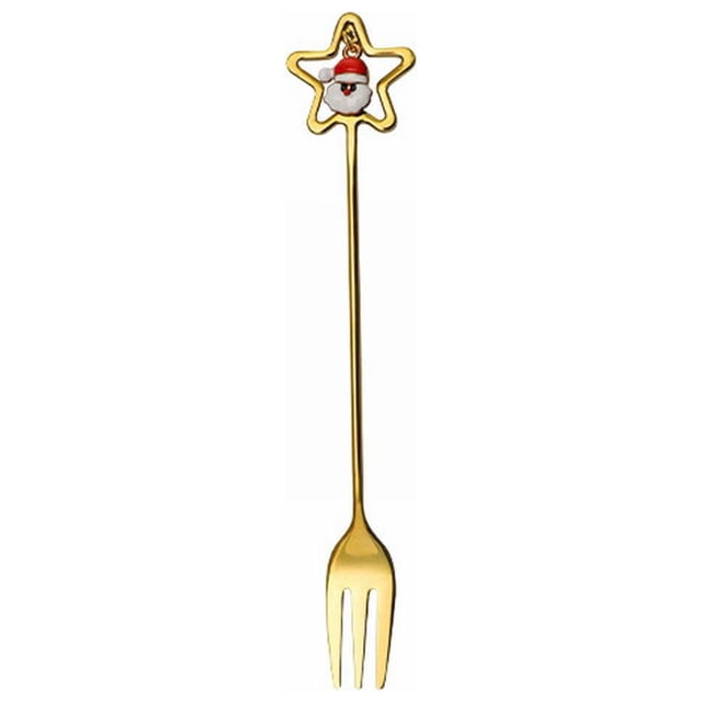 Harpily Markdown Sale Dinnerware Stainless Steel Tableware Creative Cute Christmas Star Spoon Fruit Fork Coffee Dessert Spoon