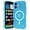 Blue, variant on Magnetic Case for iPhone 17, Compatible with MagSafe, Magnetic Clear Curly Wavy Frame Wave Sparkly Bling Glitter Transparent TPU PC Girls Women Case for iPhone 17, Blue