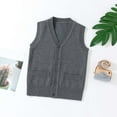 thumbnail image 2 of UngA Boys Sweater Vest Unisex Cable Knit Cotton Toddler Boy Sweater Uniform Sleeveless Vest for Little Big Childrens Kids Teenage Girls (Dark Gray,4-5 Years), 2 of 4