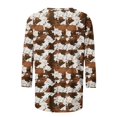 thumbnail image 5 of HongQid 3/4 Sleeve Print Top for Women Crew Neck Graphic Pullover Casual Layering Outfits Spring Fall Fashion Lightweight Trendy Printed Tunic, 5 of 5