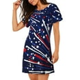 thumbnail image 2 of Disketp Red White Blue Fireworks 1 para Camisón Corto de Manga Corta para Mujeres, Camisón Cómodo con Escote Redondo, Bonito y Confortable, 2 of 6