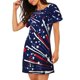 thumbnail image 2 of Easygdp Red White Blue Fireworks 1 Camisón de manga corta para mujer, informal, estampado, 2 of 6