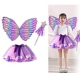 thumbnail image 3 of Disfraz de mariposa para niñas Niño Varita Ropa Cosplay de para Halloween de imaginación navideña , púrpura Violeta Macarena Disfraz de ala de hada, 3 of 6