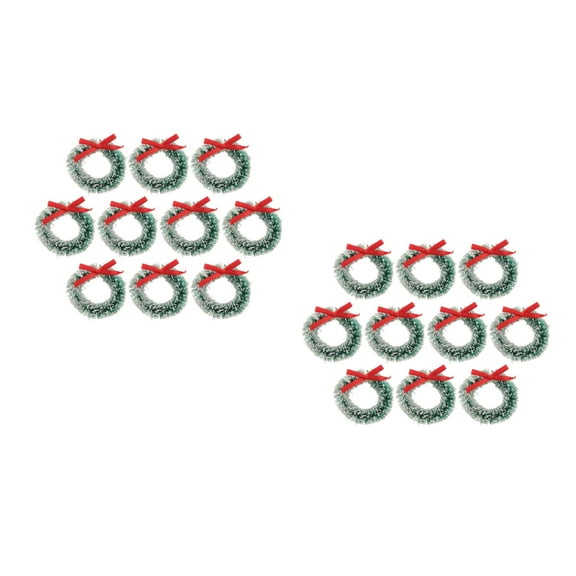Masteelf 20 pcs  Mini Christmas Wreaths For Crafts, Small Wreaths For Indoor Decoration, Miniature Ornaments For Small Tree, Ideal For Winter Wreath Craft And Holiday Decor
