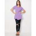 thumbnail image 6 of Made by Johnny Women's Tunic Top Casual T Shirt for Leggings S-5XL Plus Size XXXXXL LILAC, 6 of 6