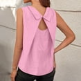 thumbnail image 4 of UPPADA Tank Tops Womens Crewneck Sleeveless Summer Tops Casual Loose Fit Lightweight Shirts Solid Color Pleated Tees Shirts,pink tank tops L, 4 of 8