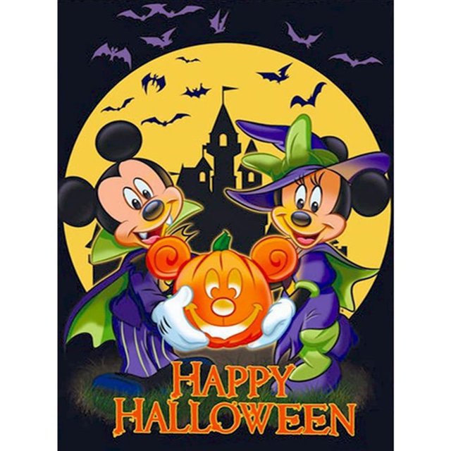 Diamond Drill Halloween Mickey 5D Kits de pintura DIY Full Round Wall Art (CK147) FLhrweasw Nuevo