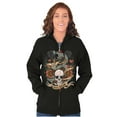 thumbnail image 4 of Love Kills Trust No One Skull Tattoo Unisex Fleece Graphic Zip Up Hoodie Brisco Brands 2X, 4 of 5