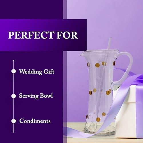 GAC Tall Glass Martini Pitcher with Spout – 52oz Clear Glass Cocktail Pitcher for Mixing – Elegant Durable Design for Drinks, Iced Tea, and Cocktails – Ideal Present