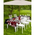 thumbnail image 4 of Fsddascl Black Christmas Outdoor Tablecloth - 52x70 Inch Rectangle Dining Table Cover, Snowman Snowflake Xmas Tree Waterproof Outdoor Table Cloth with Umbrella Hole & Zipper for Picnic/Patio/Party, 4 of 7