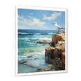 thumbnail image 2 of Designart "Horizon Perch for Seagulls I" Coastal Framed Wall Art - Coastal Blue Coastal Windows Living Room Framed Canvas Art, 2 of 6