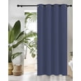 thumbnail image 3 of Dark Blue Thermal Insulated Blackout Curtains for Bedroom 36 Length Solid Color Room Darkening Curtain 1 Panel Grommet Window Curtain Drape for Living Room Nursery Room, 3 of 7