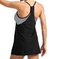 thumbnail image 4 of GEWSEY Tankini Swimsuits for Women Two Piece Tummy Control Bathing Suits Blouson Tankini Top with Sporty Boy Shorts Black, XXL, 4 of 6
