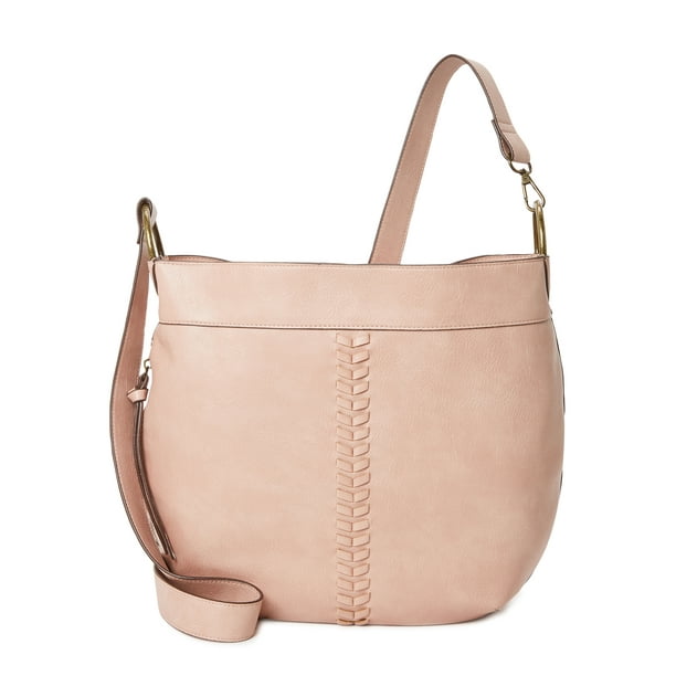 Stuepige Tante Rendezvous Time and Tru Women's Piper Faux Leather Hobo Handbag Pink - Walmart.com