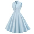 thumbnail image 3 of Women's Summer Retro Vintage Tea Party Prom Dress Elegant Formal Dress Cocktail Party A Line Flare Swing Midi Dress, 3 of 6