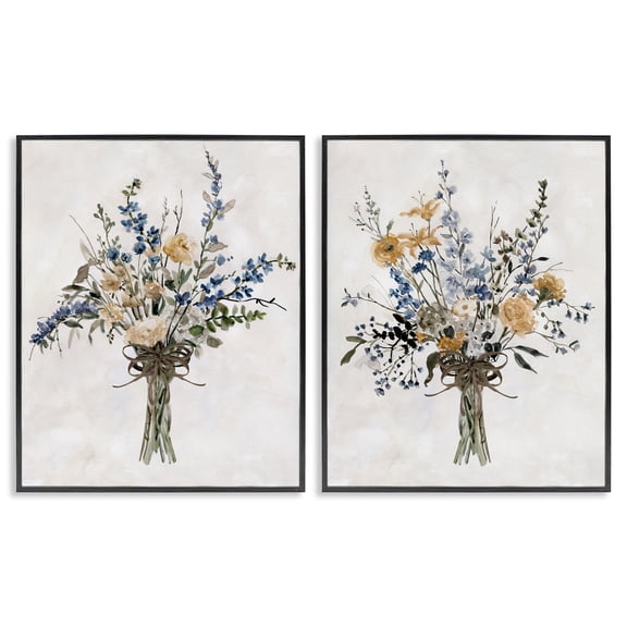 Stupell Industries Bushels of Herbs 2 Piece Black Framed Giclee Art Set, design by Carol Robinson