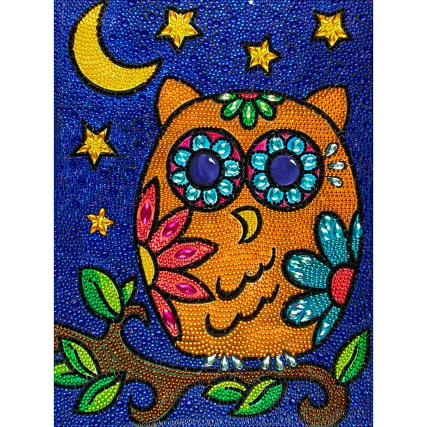 Cuadros Decorativos Forma especial completa taladro diamante pintura búho cristal dibujar artesanía (CU049) Likrtyny embutido en tela