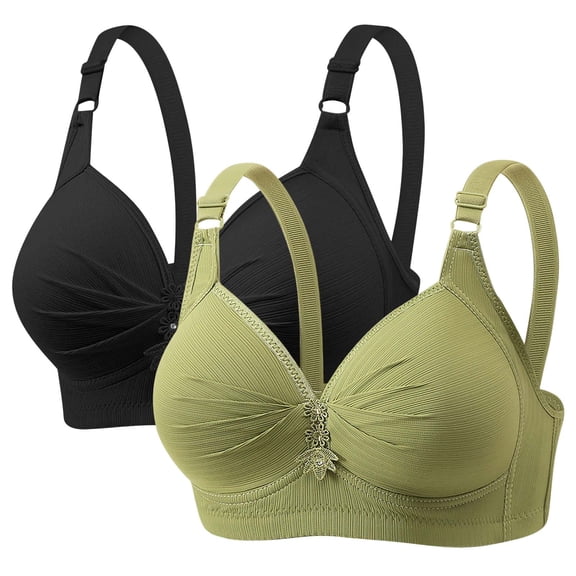 Wensltd Womens Bras 2PC Vintage Style Breathable Comfortable Fit Elegant Evening Adjustable Support Bras