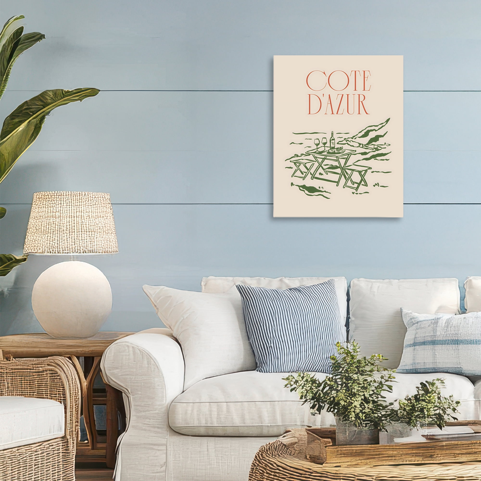 Stupell Industries Seaside Wine Picnic Canvas Wall Art, design by The Prints Vibe