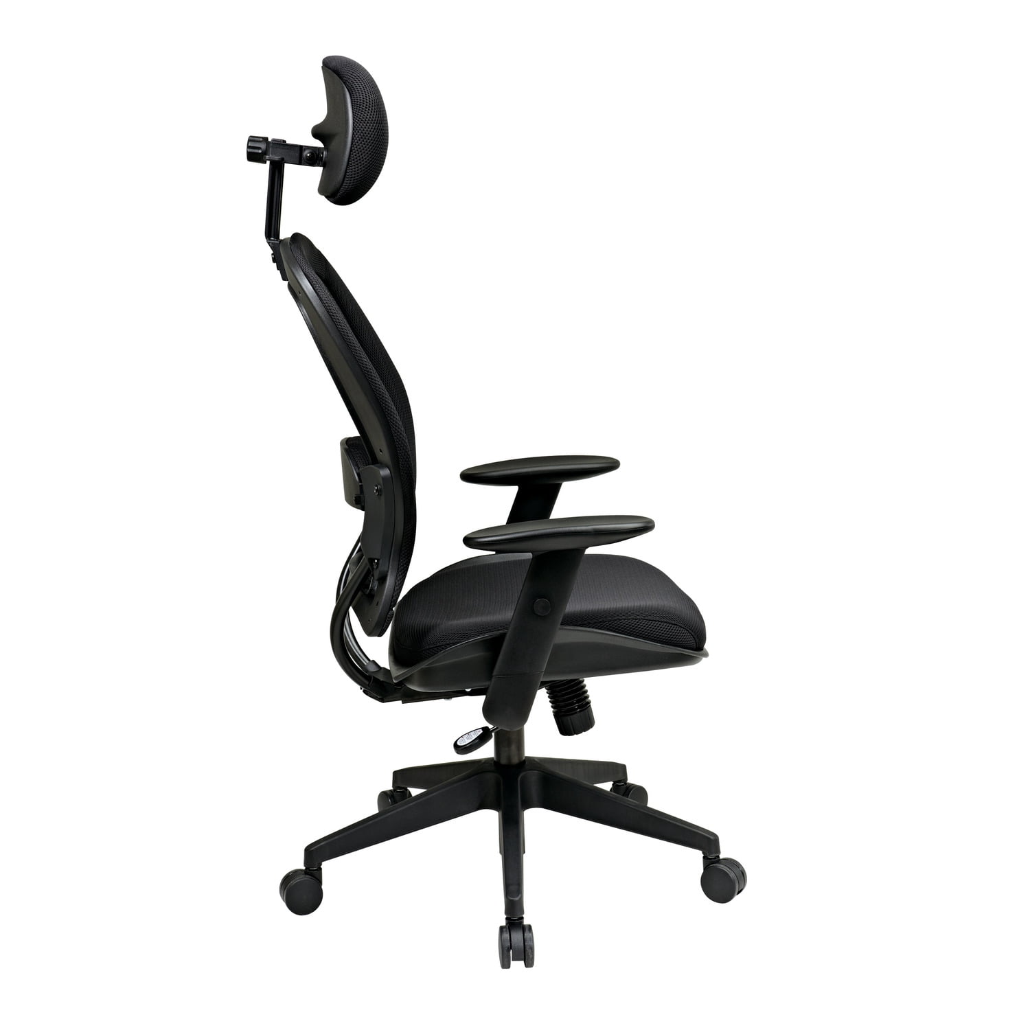 SPACE Seating Air Grid Back Black Mesh Seat Adj Headrest Arms