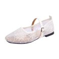 thumbnail image 2 of CHWshoes Women's Floral Lace Ballet Flats Mesh Sheer Square Toe Elegant Flat Shoes White Size 41, 2 of 7