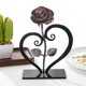 thumbnail image 1 of Gift Hand-forged Wrought Iron Red Metal Rose With Heart - Shaped Stand, 1 of 5