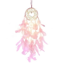 LED Dream Catcher, Light Up Dream Catcher with Feathers, LED Fairy Lights Handmade Circular Net, Dreamcatcher Kit for Wall Hanging Decor, Bedroom, Home Decoration Wedding Party Blessing Gift
