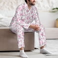 thumbnail image 7 of Naloa Rose Flowers Men’s Pajamas Set - Long Sleeve Button Down Sleep Shirt and Pajama Bottoms Sleepwear Set-X-Large, 7 of 7