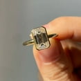 thumbnail image 2 of 3.0 Ct Emerald Cut Moissanite Diamond Yellow Gold Anniversary Ring, Bezel Set Unique Solitaire Wedding Ring For Bride, Promise Ring For Her, 2 of 5