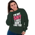 thumbnail image 4 of Not Shy Don't Like You Sarcasm Funny Women Crewneck Sweatshirt Brisco Brands 4X, 4 of 6