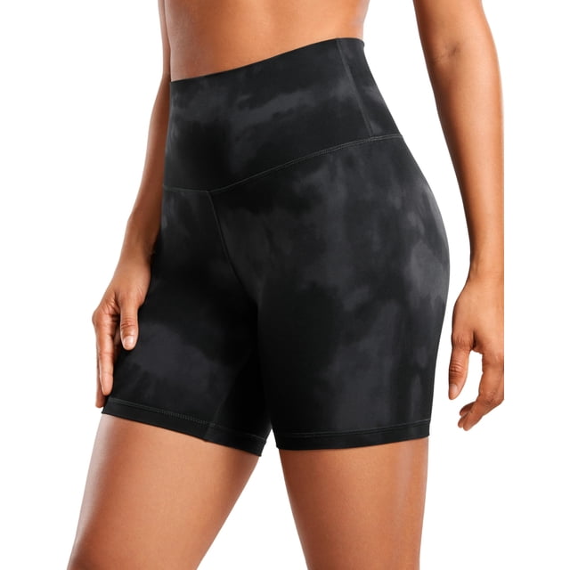 Shorts CRZ YOGA ButterLuxe tiro alto 15 cm negro tie dye