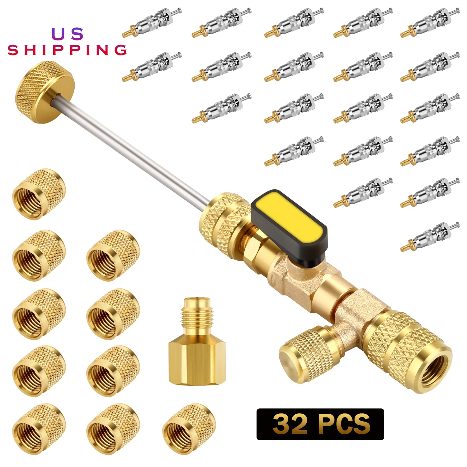 10 Replacement Cores for AC & Refrigeration Acces Valve Core Remover Installer 