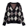 thumbnail image 3 of Kaondbfi Women's Sweater Coat, V Neck Knit Cardigan Loose Retro Green Sweater Coat for Fall Winter Stylish Outerwear for Daily & Casual Occasions Winter Coat for Women, 3 of 7