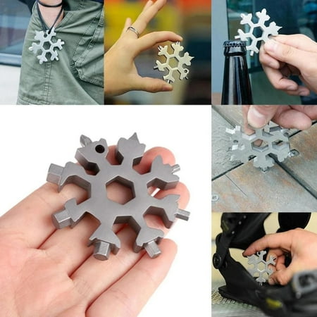 18 in 1 Stainless Steel Snowflake Tool Multitools Screwdriver Wrench Tool Spanner Tool Multi Card