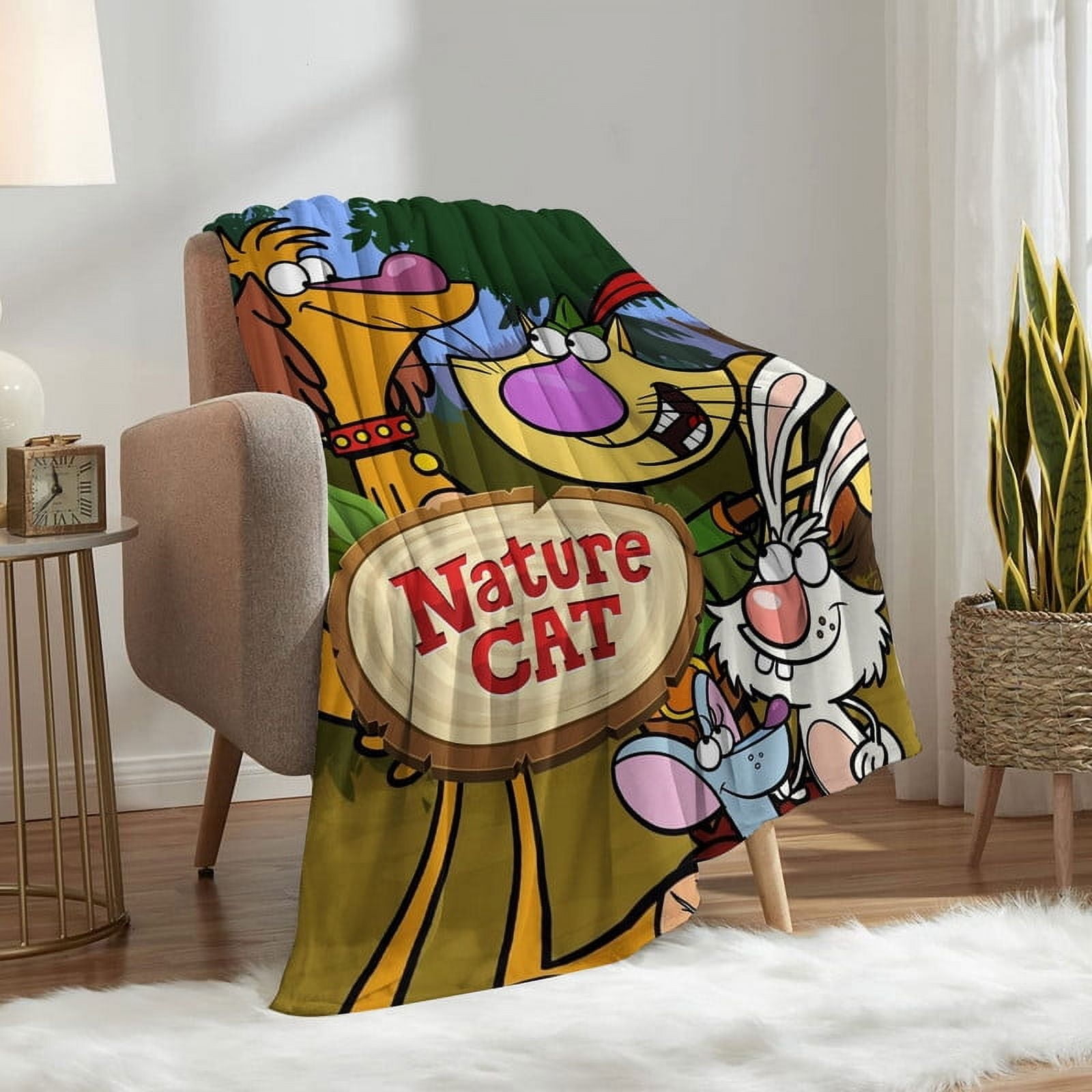 Nature Cat Throw Blanket Gifts for Fans Lover Girls Boys Women Present Hoodie Him Bed 50"x60"