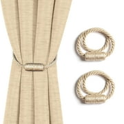 Mainstays 2-Pack Magnetic Tiebacks for Curtains, 18 Inch - Beige