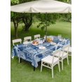 thumbnail image 4 of Outdoor Tablecloth with Umbrella Hole for Patio/Picnic/Party/Camping, Navy Blue Coastal Waterproof Table Cloth Rectangle Table Cover Washable, Nautical Starfish Coral Jellyfish Shell Sea (52"x 70"), 4 of 8