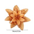 thumbnail image 4 of Naiovety Flor artificial Flor de Navidad Decoración de oficina en casa Decoración de Navidad PE Adorno de árbol de Navidad Kits de decoración para fiestas Bronce, 4 of 6