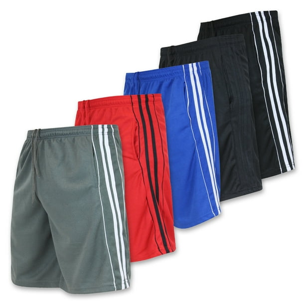 Real Essentials 5 Pack Men's Mesh Active Athletic Performance Shorts