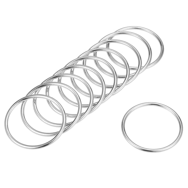 Uxcell 1.57'' O Ring Buckle para bolsa de hardware de aleación de zinc tono plateado 10 piezas